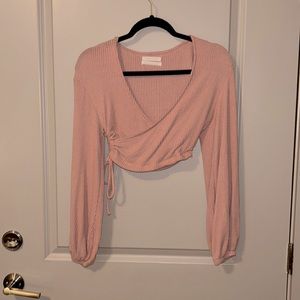 XS cropped Urban Outfitters wrap sweater